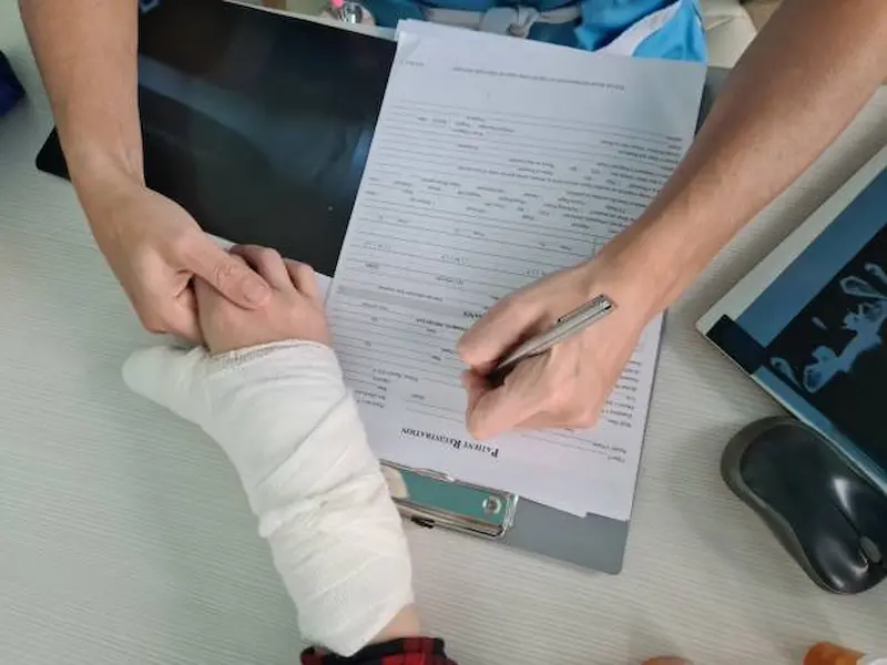 Legal consultation with injured athlete to document injuries and gather witness statements